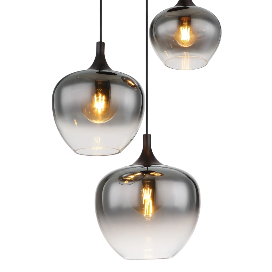 Globo - Luster na sajli 3xE27/40W/230V pr. 48 cm crna