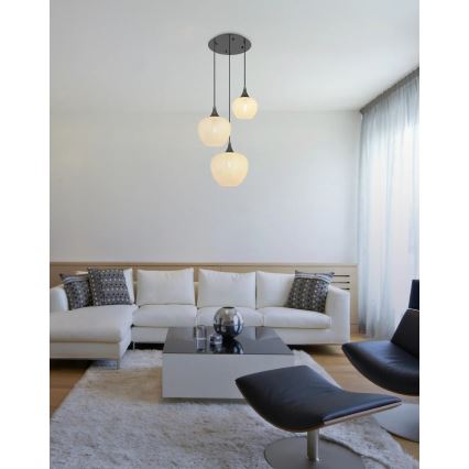 Globo - Luster na sajli 3xE27/40W/230V bijela/antracit