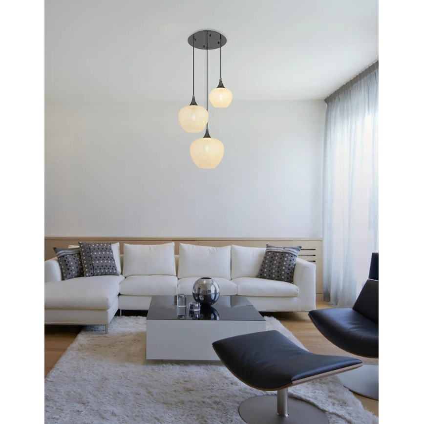 Globo - Luster na sajli 3xE27/40W/230V bijela/antracit