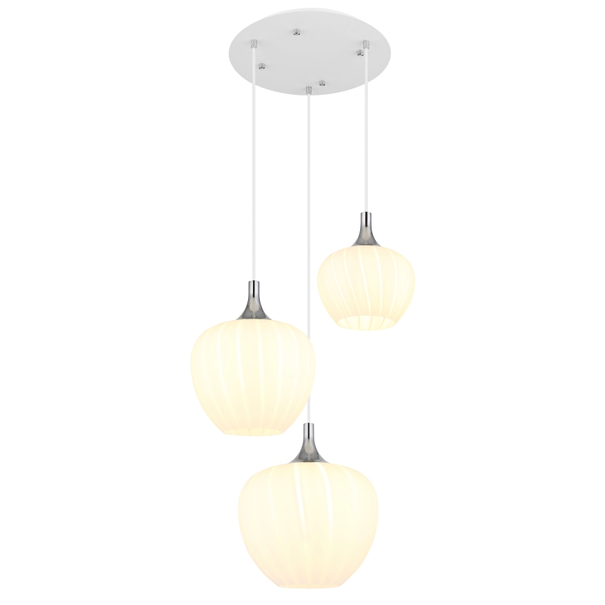 Globo - Luster na sajli 3xE27/40W/230V bijela