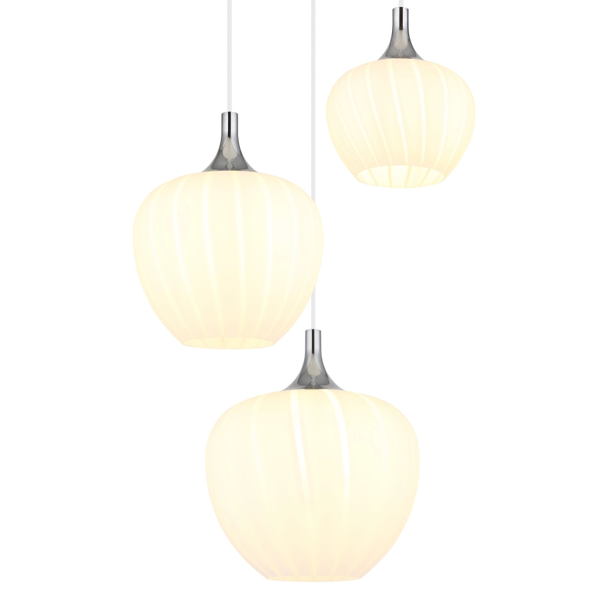 Globo - Luster na sajli 3xE27/40W/230V bijela