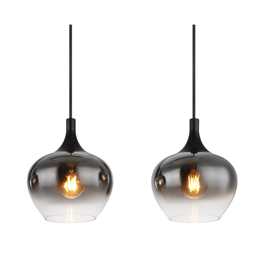 Globo - Luster na sajli 4xE27/40W/230V crna