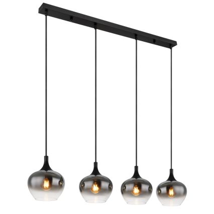 Globo - Luster na sajli 4xE27/40W/230V crna