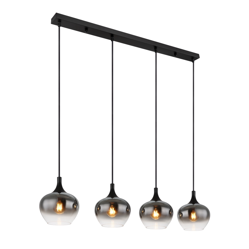 Globo - Luster na sajli 4xE27/40W/230V crna