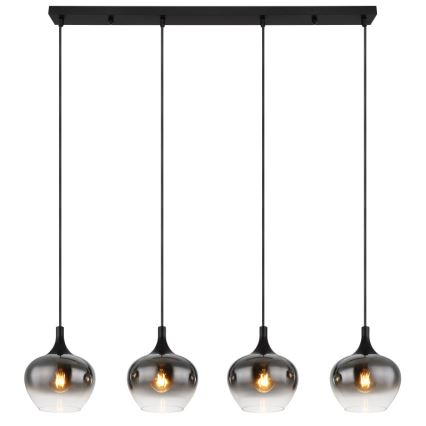 Globo - Luster na sajli 4xE27/40W/230V crna