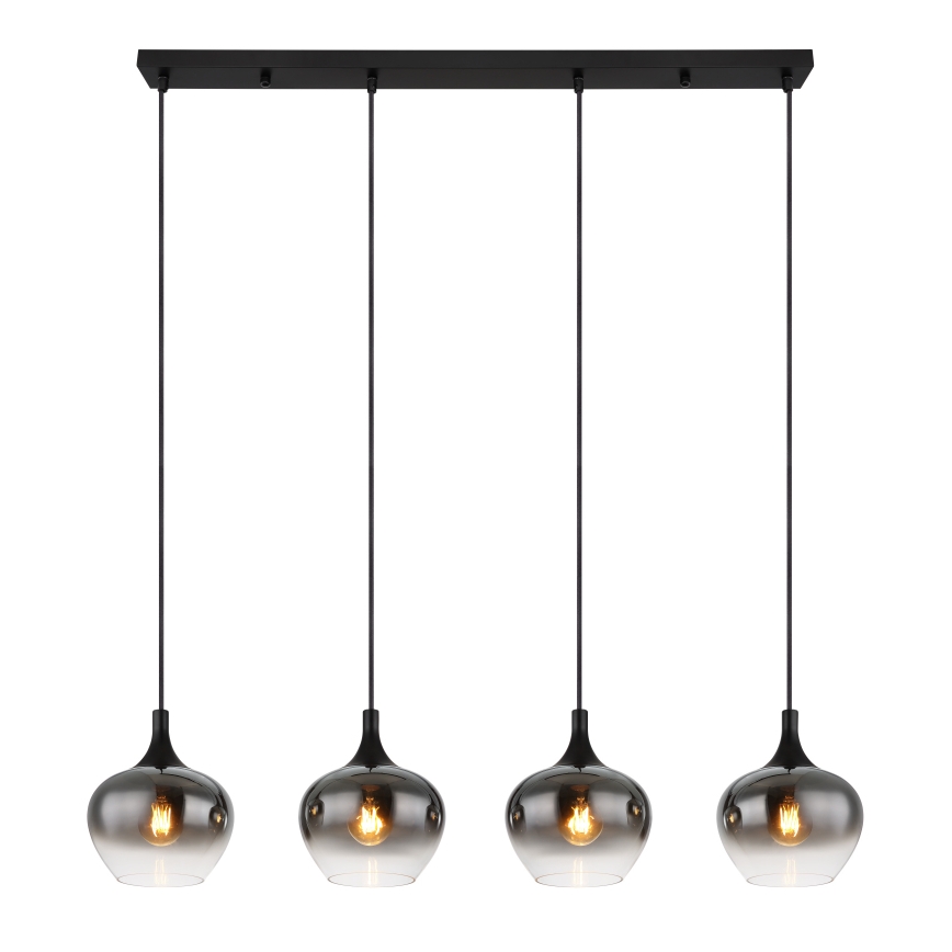 Globo - Luster na sajli 4xE27/40W/230V crna