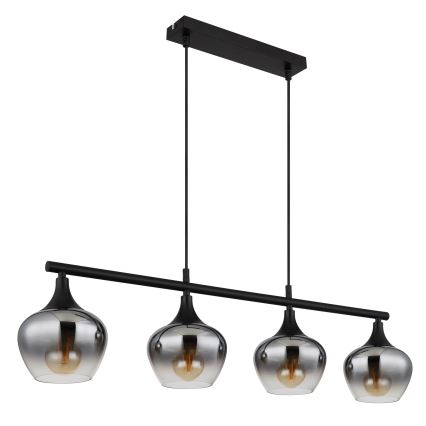Globo - Luster na sajli 4xE27/40W/230V crna