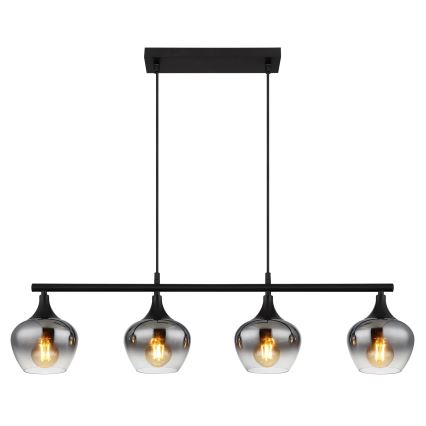 Globo - Luster na sajli 4xE27/40W/230V crna