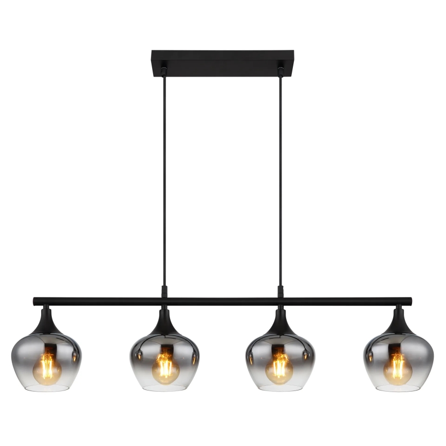 Globo - Luster na sajli 4xE27/40W/230V crna