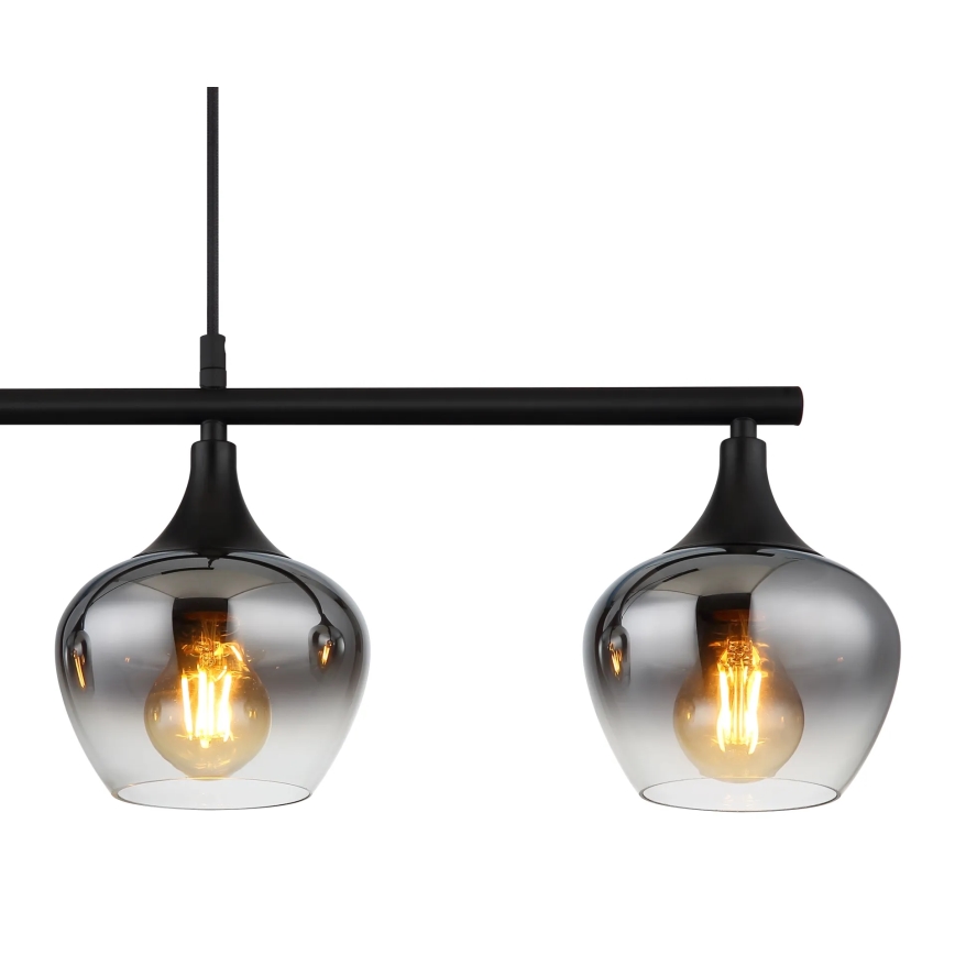 Globo - Luster na sajli 4xE27/40W/230V crna