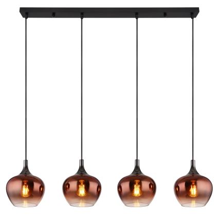 Globo - Luster na sajli 4xE27/40W/230V bakrena