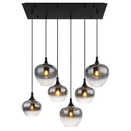 Globo - Luster na sajli 6xE27/40W/230V crna