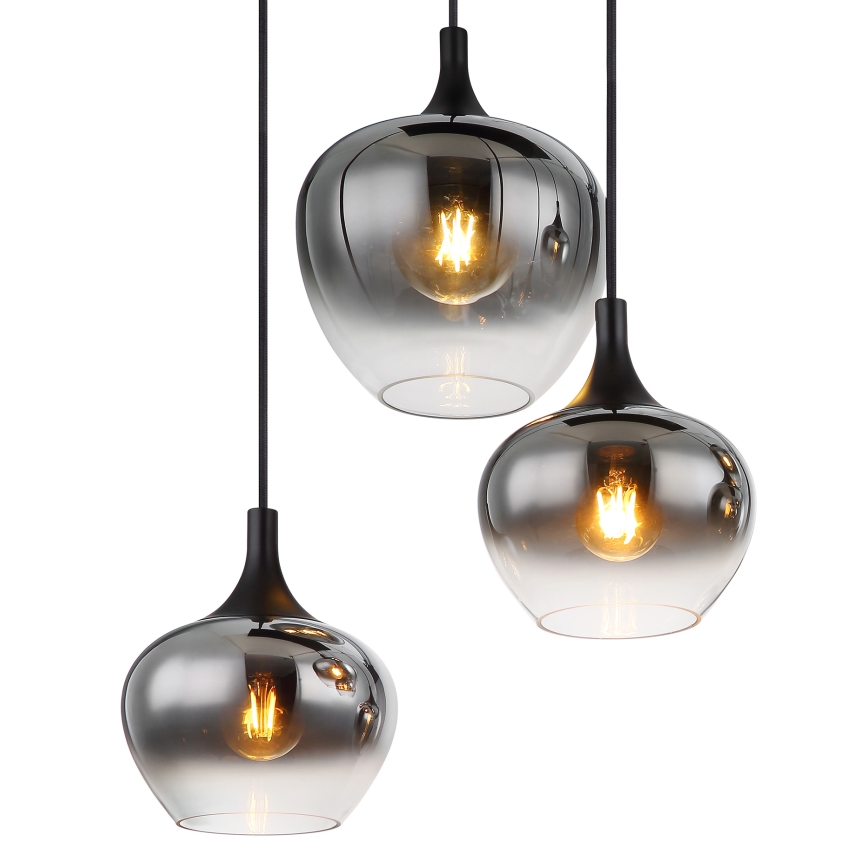 Globo - Luster na sajli 6xE27/40W/230V crna