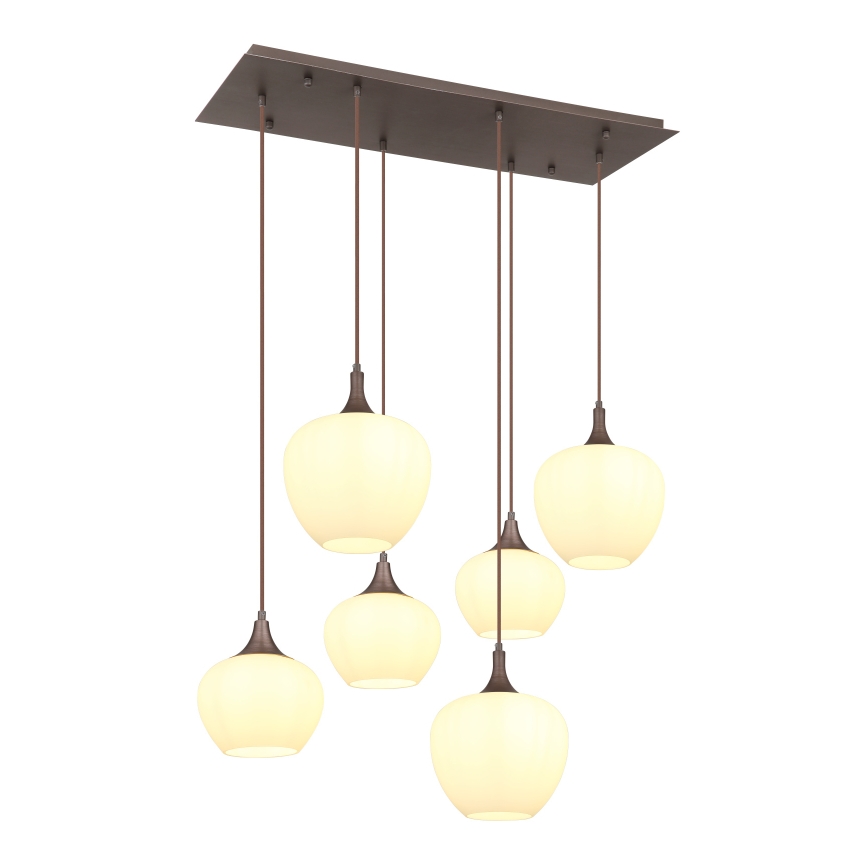 Globo - Luster na sajli 6xE27/40W/230V bijela