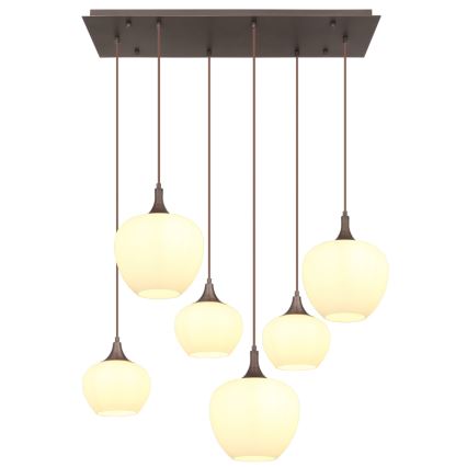 Globo - Luster na sajli 6xE27/40W/230V bijela