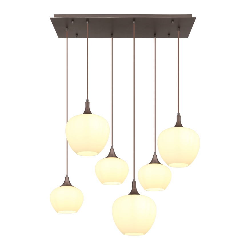 Globo - Luster na sajli 6xE27/40W/230V bijela