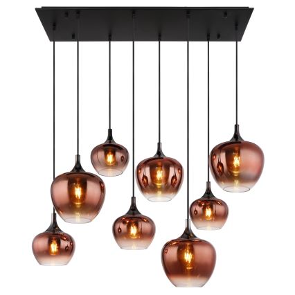 Globo - Luster na sajli 8xE27/40W/230V bakreni