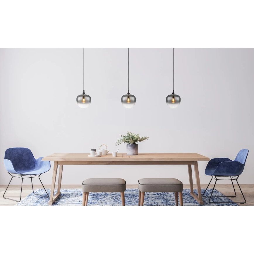 Globo - Luster na sajli 1xE27/40W/230V pr. 24 cm crna