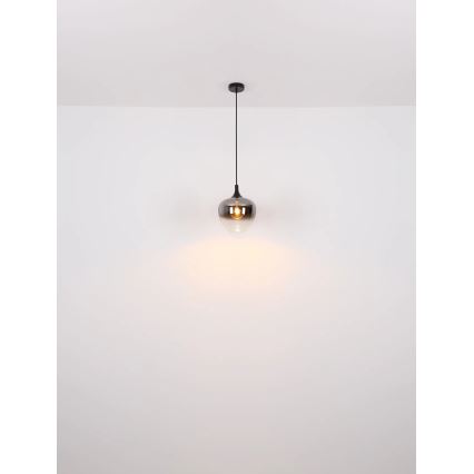 Globo - Luster na sajli 1xE27/40W/230V pr. 24 cm crna