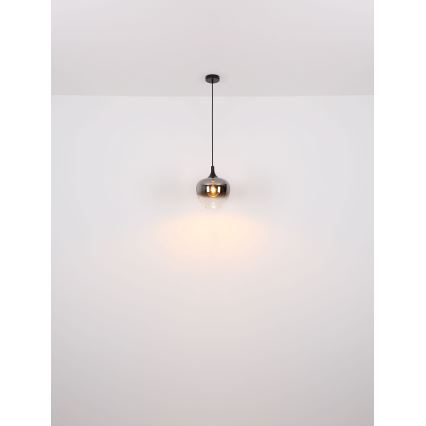 Globo - Luster na sajli 1xE27/60W/230V pr. 29 cm crna