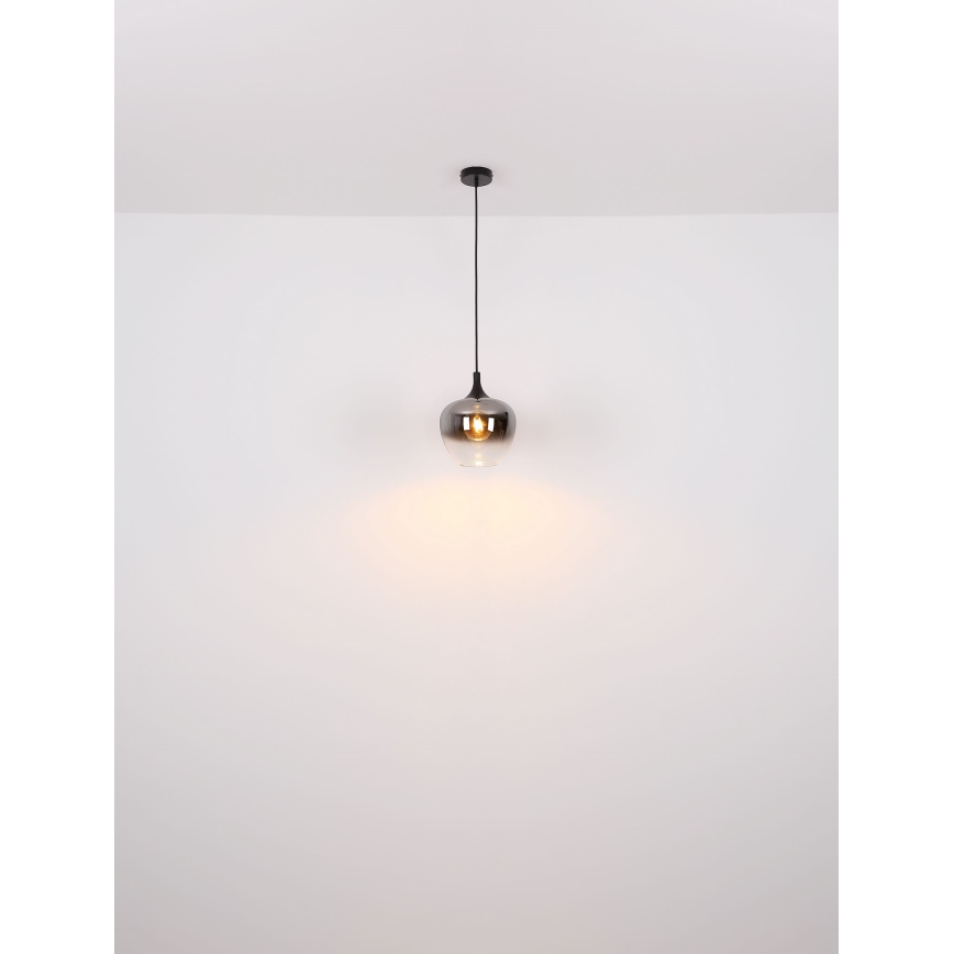 Globo - Luster na sajli 1xE27/60W/230V pr. 29 cm crna
