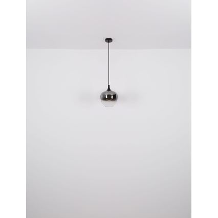 Globo - Luster na sajli 1xE27/60W/230V pr. 29 cm crna