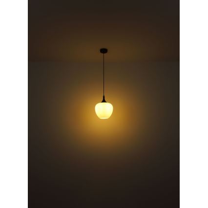 Globo - Luster na sajli 1xE27/60W/230V pr. 29 cm bijela/smeđa
