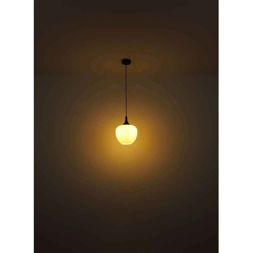 Globo - Luster na sajli 1xE27/60W/230V pr. 29 cm bijela/smeđa