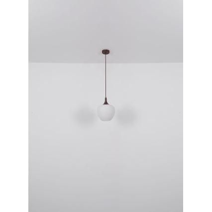 Globo - Luster na sajli 1xE27/60W/230V pr. 29 cm bijela/smeđa