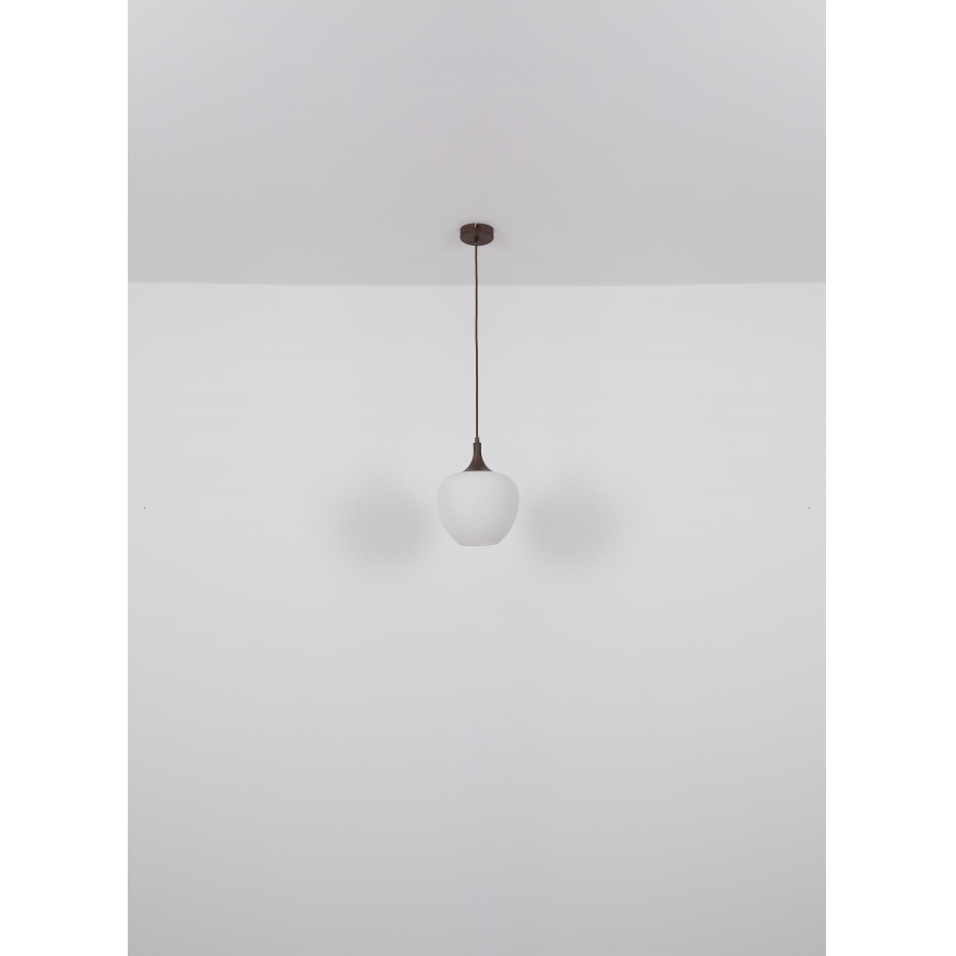 Globo - Luster na sajli 1xE27/60W/230V pr. 29 cm bijela/smeđa