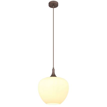 Globo - Luster na sajli 1xE27/60W/230V pr. 29 cm bijela/smeđa