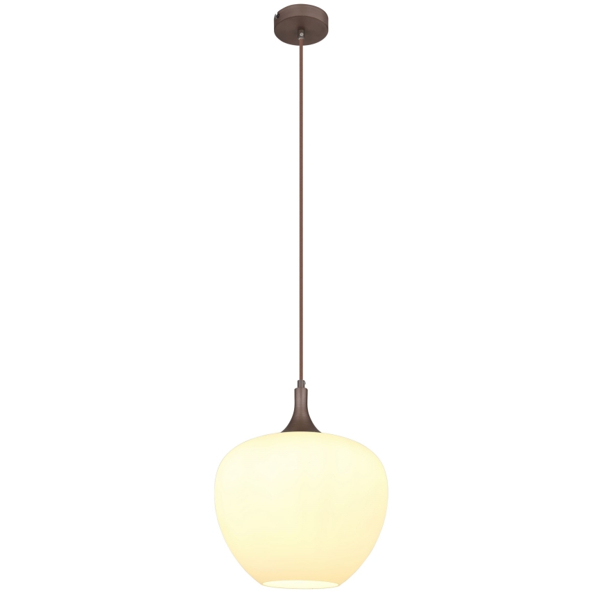 Globo - Luster na sajli 1xE27/60W/230V pr. 29 cm bijela/smeđa