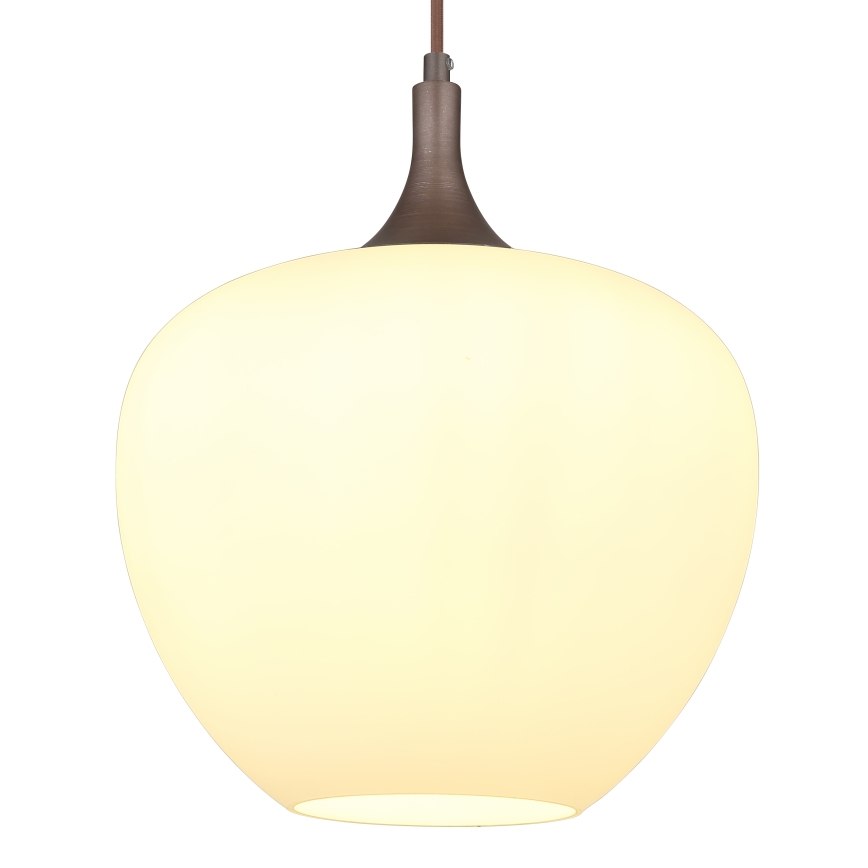 Globo - Luster na sajli 1xE27/60W/230V pr. 29 cm bijela/smeđa