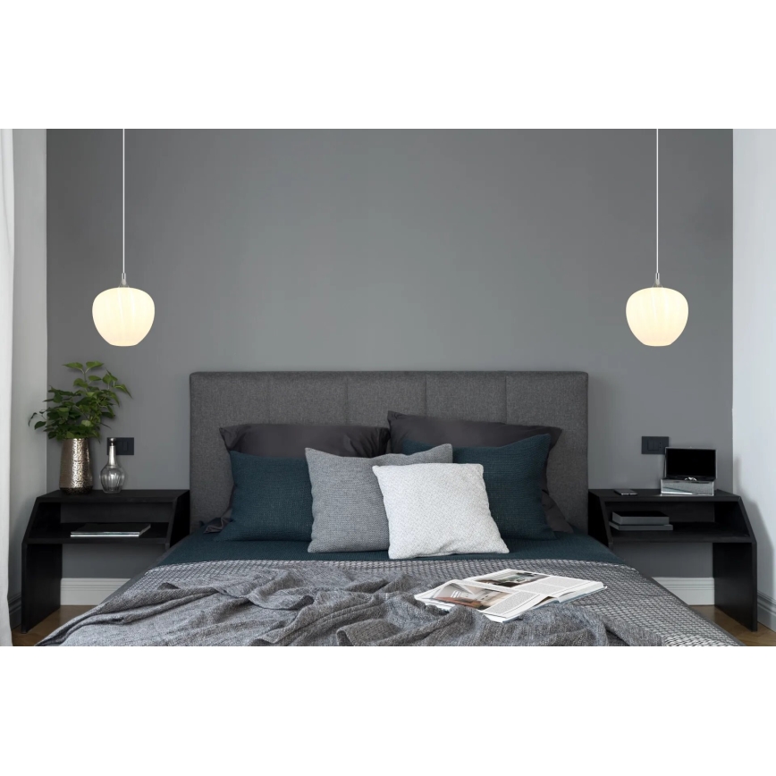 Globo - Luster na sajli 1xE27/60W/230V pr. 29 cm bijela