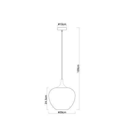 Globo - Luster na sajli 1xE27/60W/230V pr. 29 cm bijela