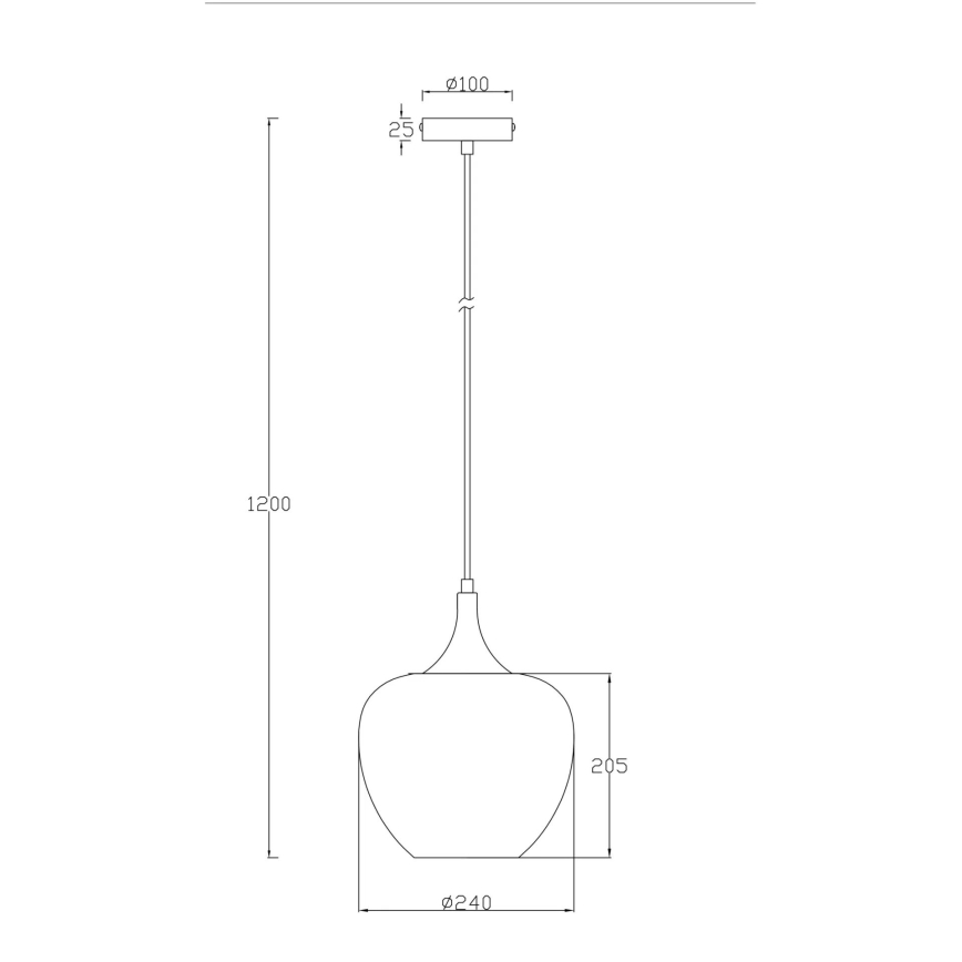 Globo - Luster na sajli 1xE27/40W/230V pr. 24 cm bijela/antracit
