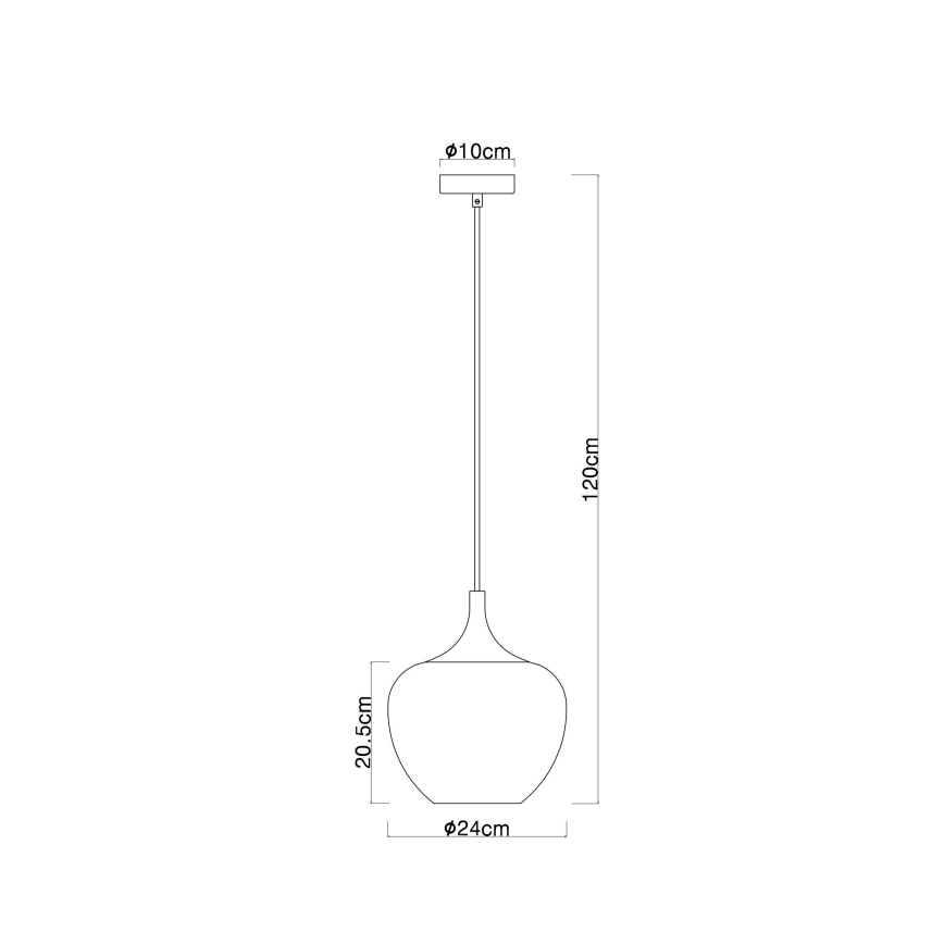 Globo - Luster na sajli 1xE27/60W/230V pr. 24 cm bijela