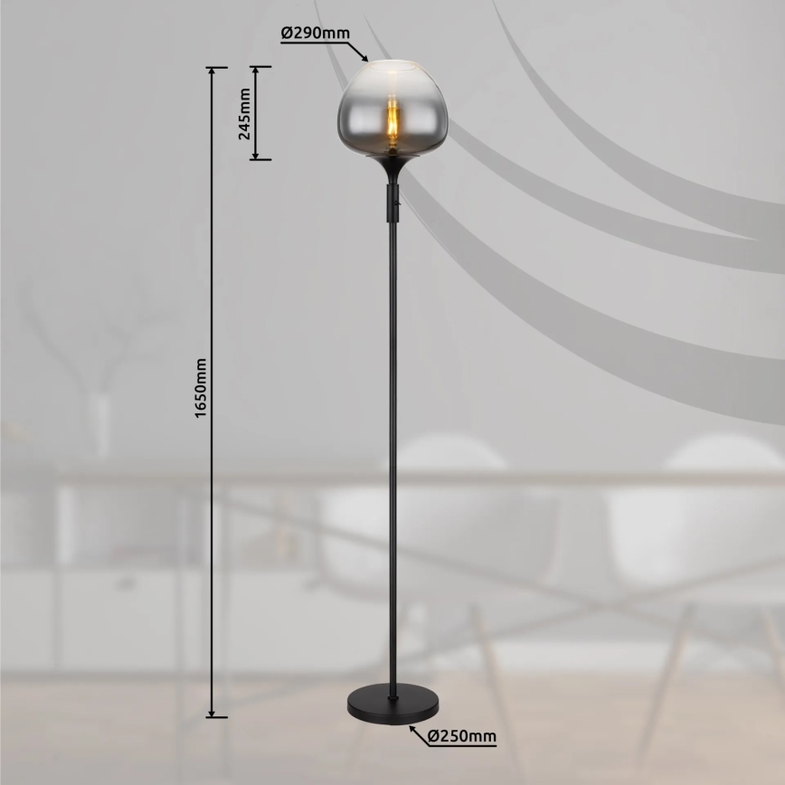 Globo - Podna svjetiljka 1xE27/40W/230V crna