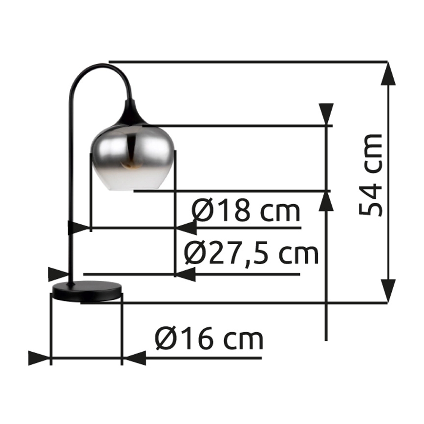 Globo - Stolna lampa 1xE27/40W/230V crna
