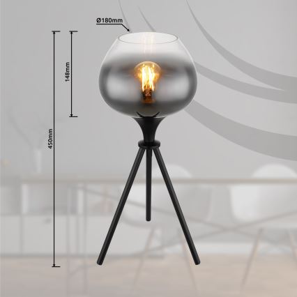 Globo - Stolna lampa 1xE27/40W/230V crna