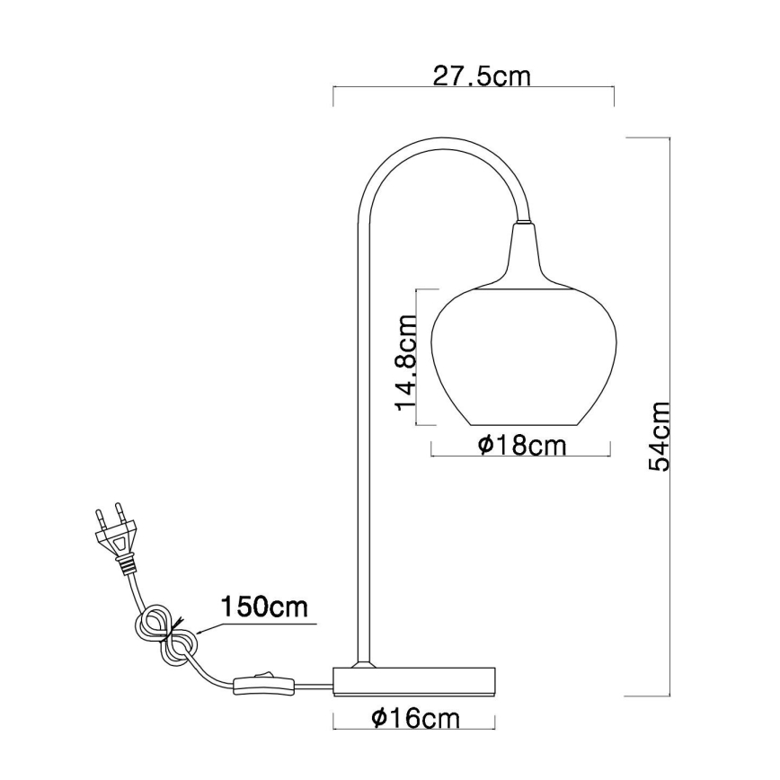 Globo - Stolna lampa 1xE27/40W/230V bakrena