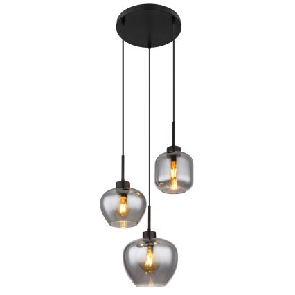 Globo - Luster na sajli 3xE27/40W/230V crni