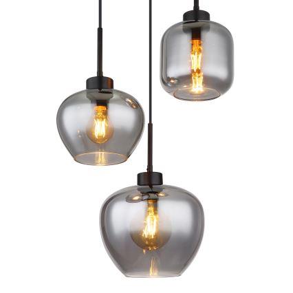 Globo - Luster na sajli 3xE27/40W/230V crni