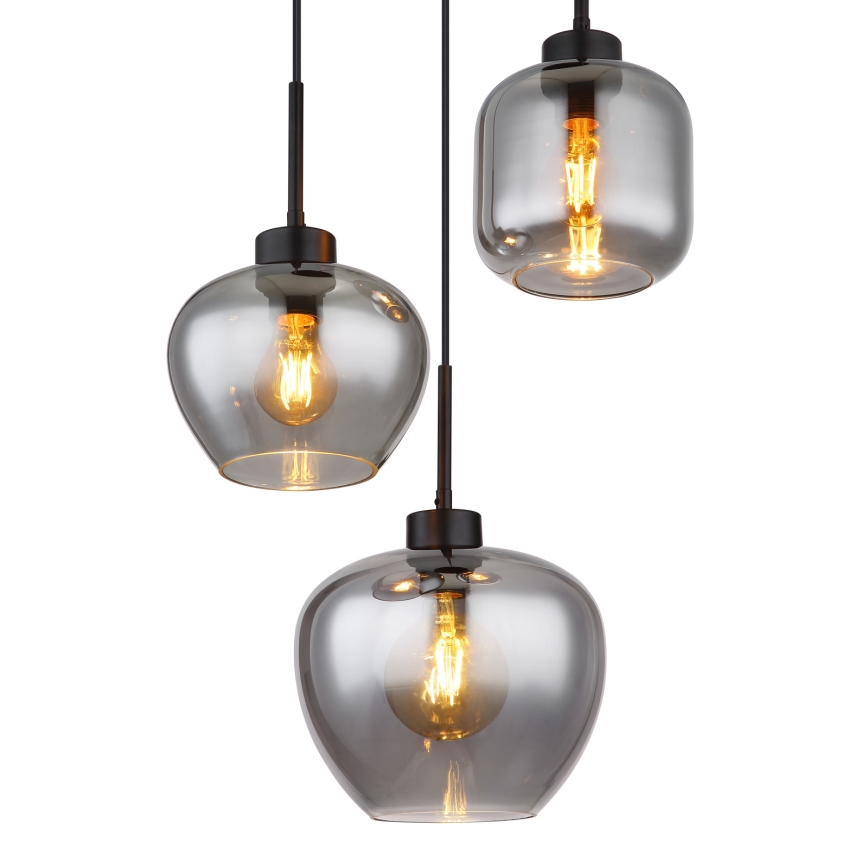 Globo - Luster na sajli 3xE27/40W/230V crni