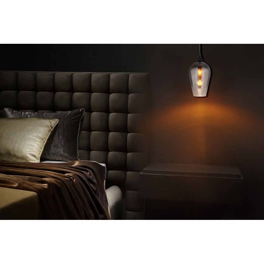 Globo - Luster na sajli 1xE27/60W/230V pr. 18 cm crna