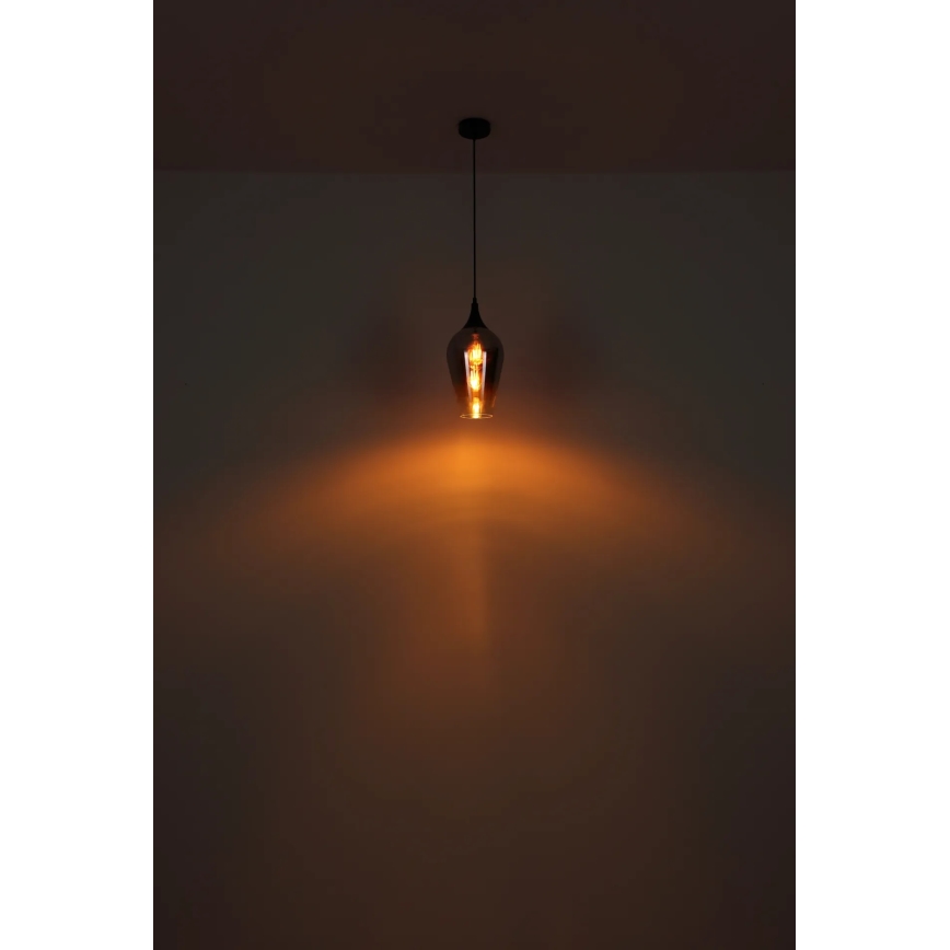 Globo - Luster na sajli 1xE27/60W/230V pr. 18 cm crna