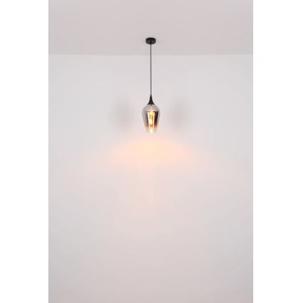 Globo - Luster na sajli 1xE27/60W/230V pr. 18 cm crna
