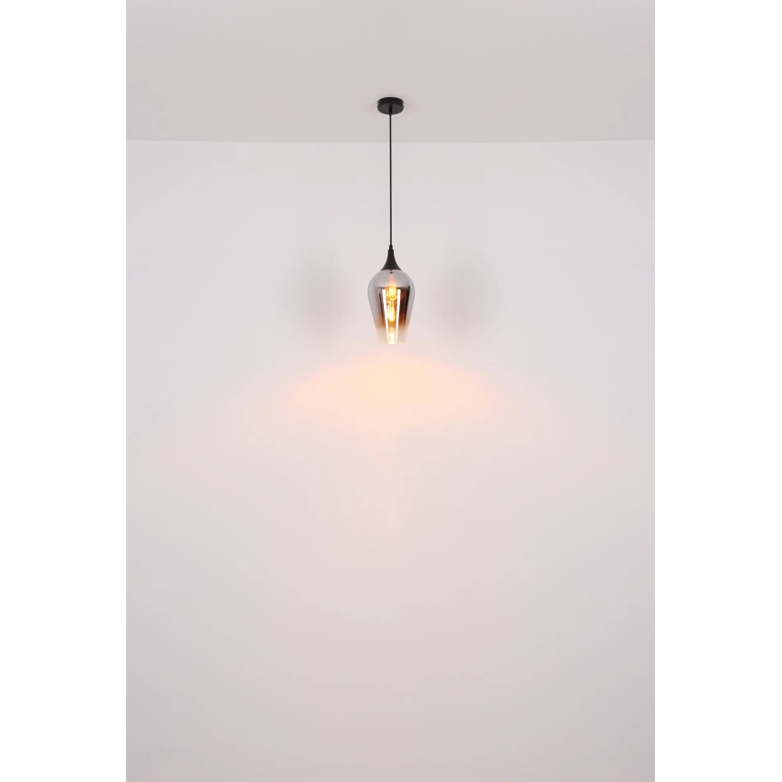 Globo - Luster na sajli 1xE27/60W/230V pr. 18 cm crna