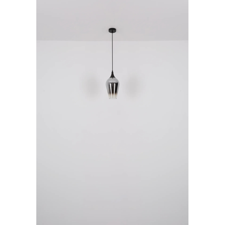 Globo - Luster na sajli 1xE27/60W/230V pr. 18 cm crna