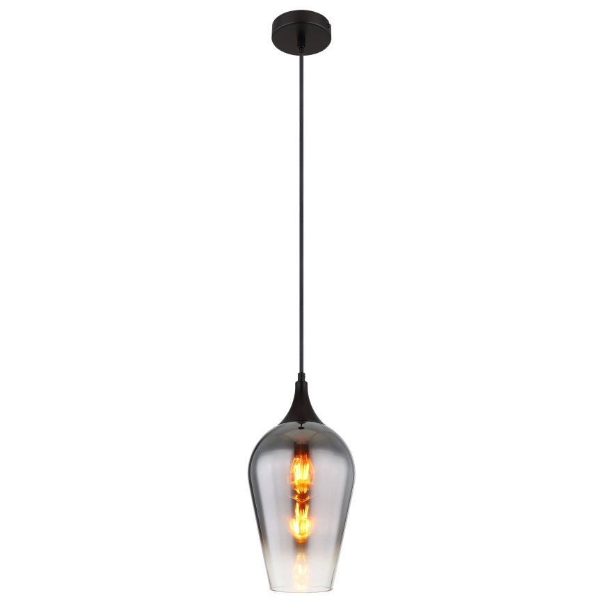 Globo - Luster na sajli 1xE27/60W/230V pr. 18 cm crna